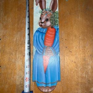 Hand-Painted Bunny with Carrot Wall Art